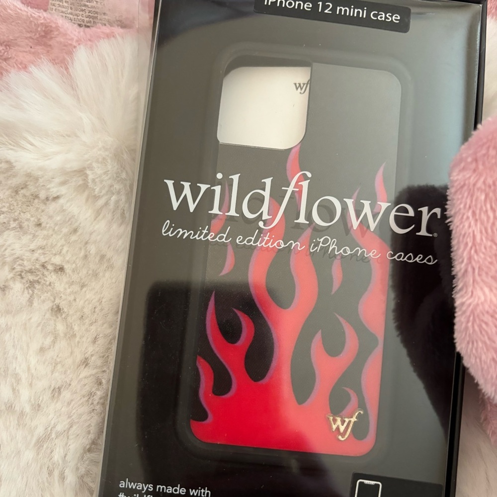 pink flame wildflower phone case